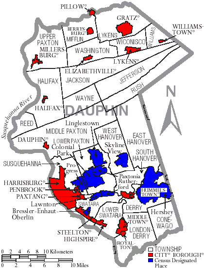 Lower Paxton Township Map Out Of Redbank: Herman/Harman/Harmon Connections To Dauphin County