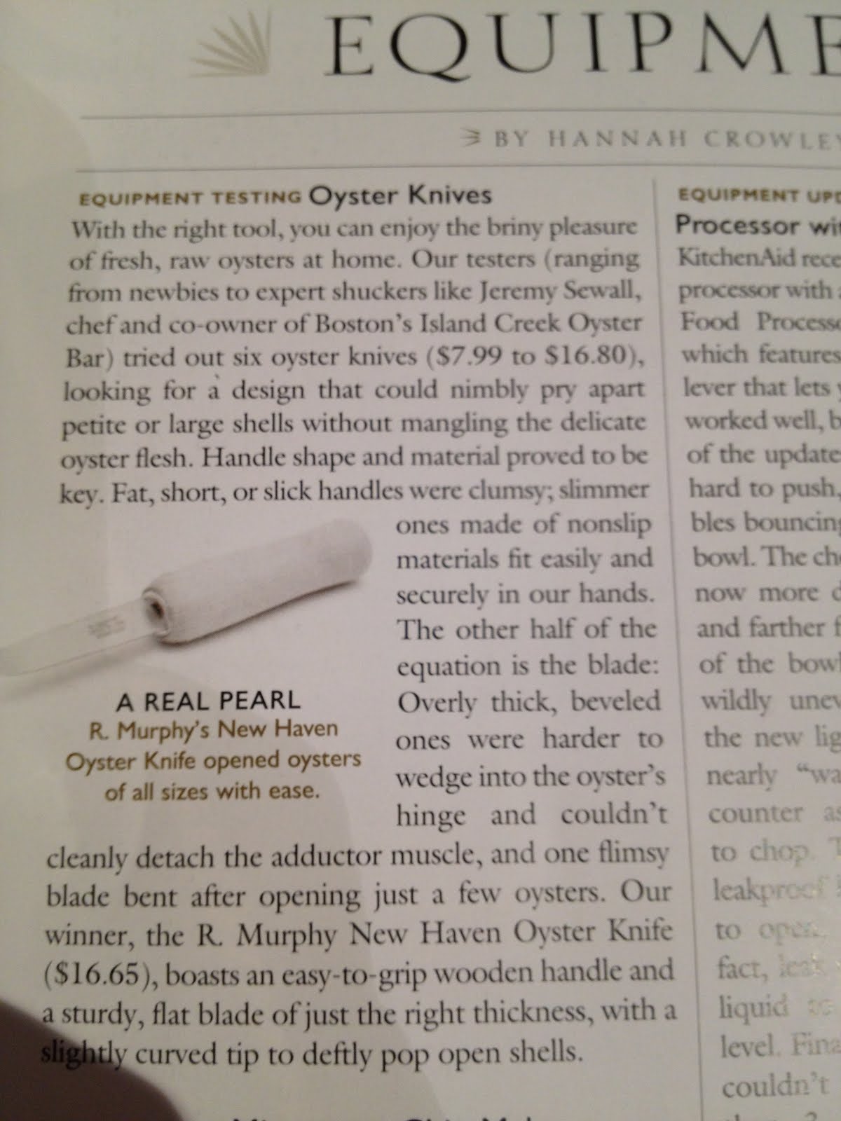 R. Murphy Knife Company Cook's Illustrated Magazine