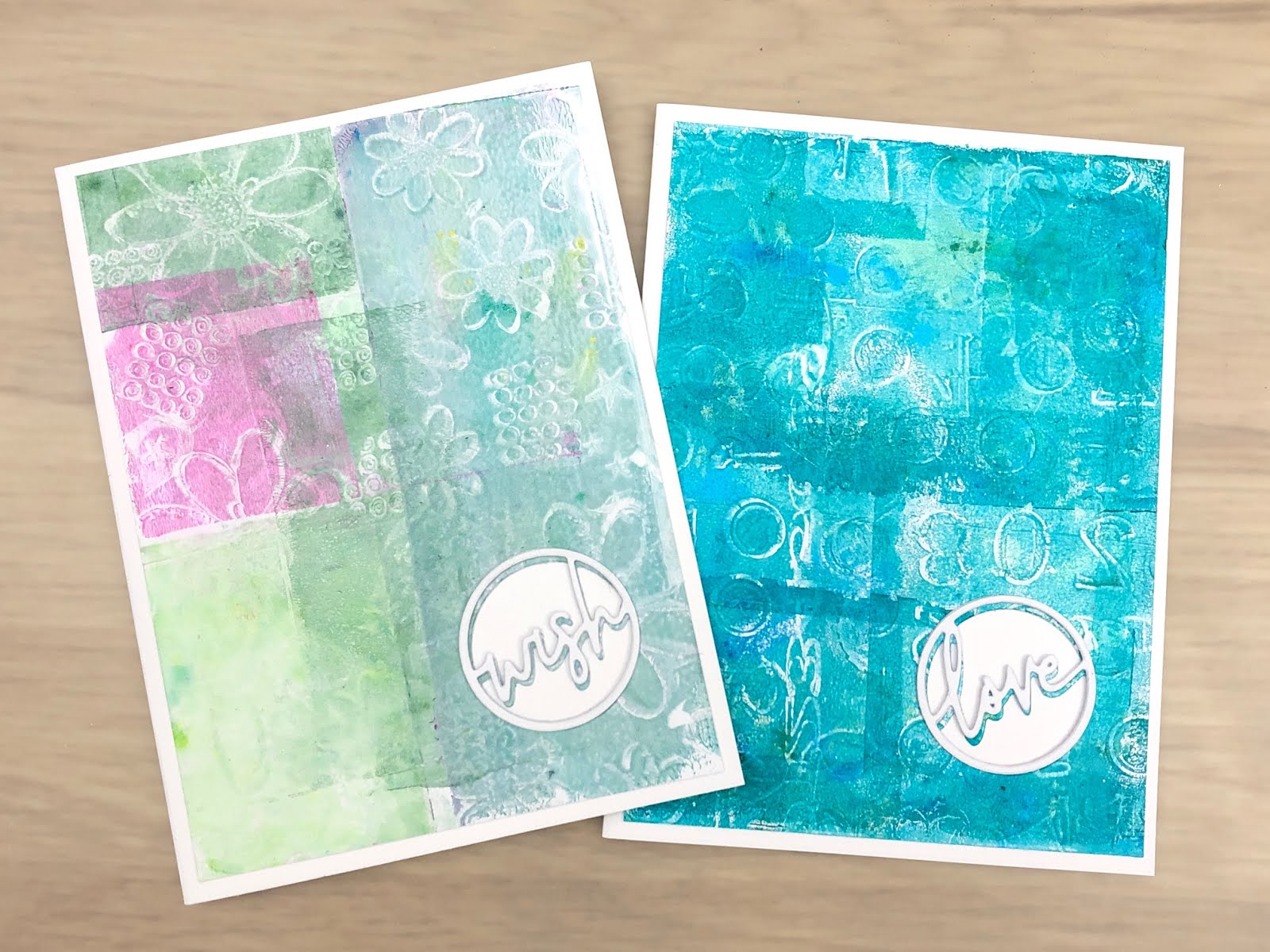 Gel Printing With Shimmer Powder & Card Examples Collab - Gerry's Craft Room