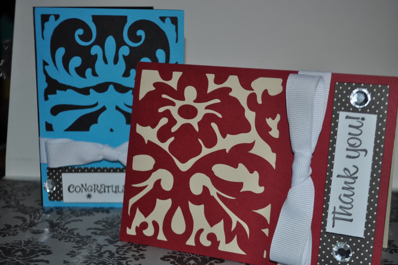 Crimson Cricut 'Damask Decor'