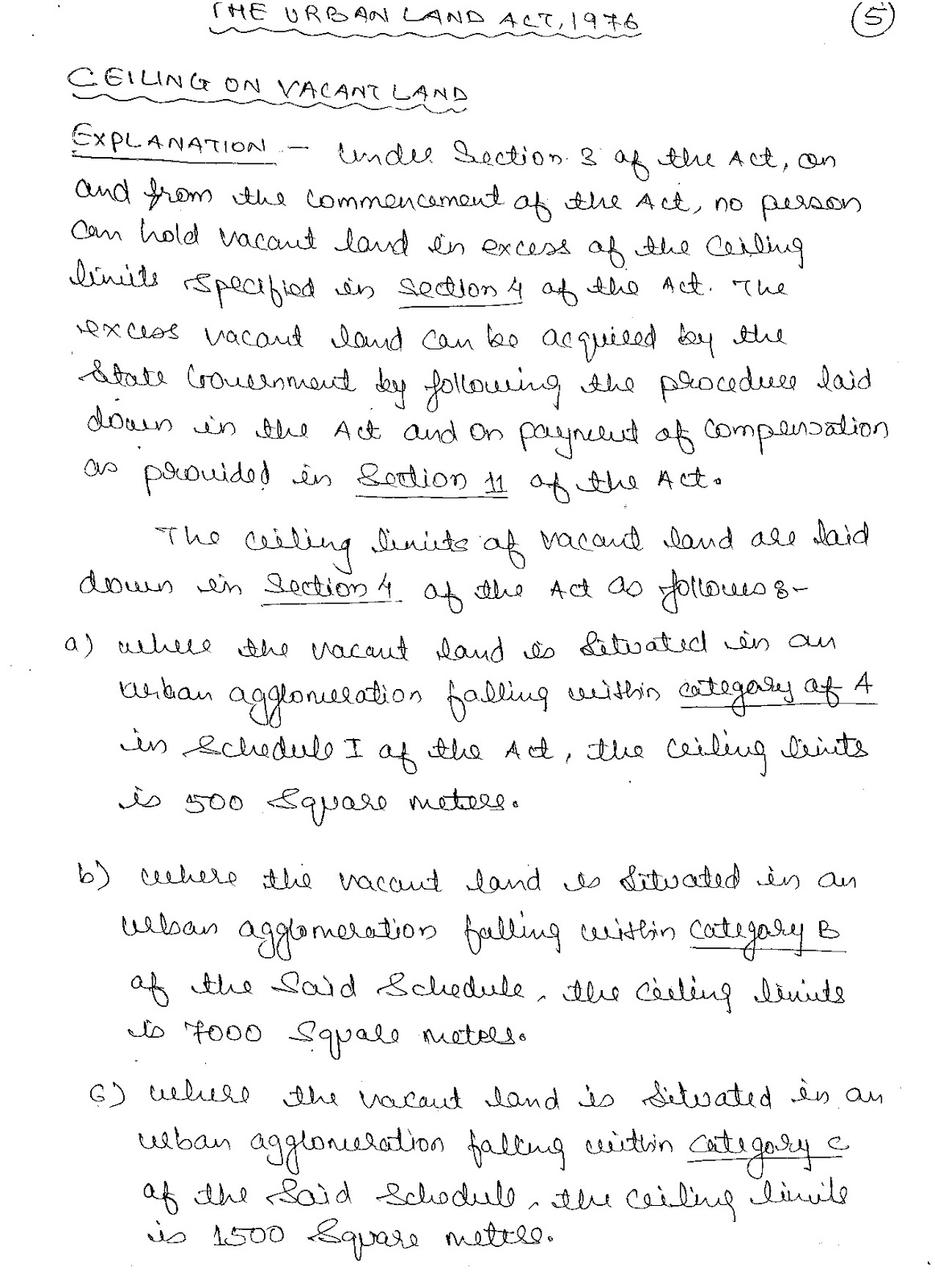 Bls Llb Land Law Sem 8 The Urban Land Ceiling And