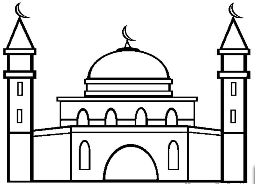 Coloring Image Mosque - LEARNING TO SUPPLY
