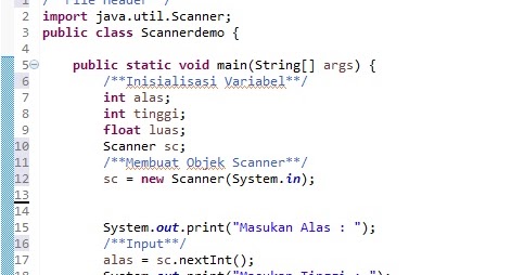 Menggunakan Library Scanner di Java