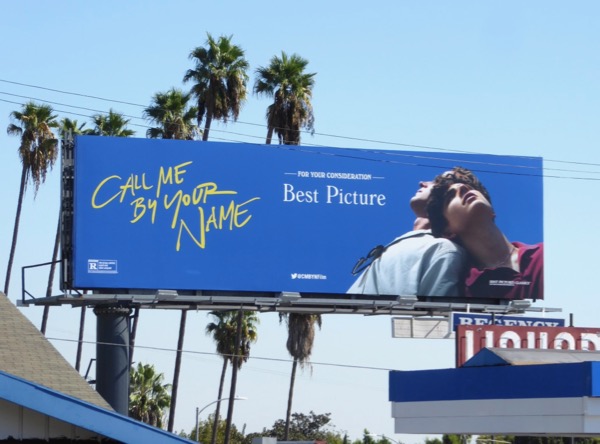 Call Me By Your Name Best Picture billboard Call Me By Your Name Best Picture billboard