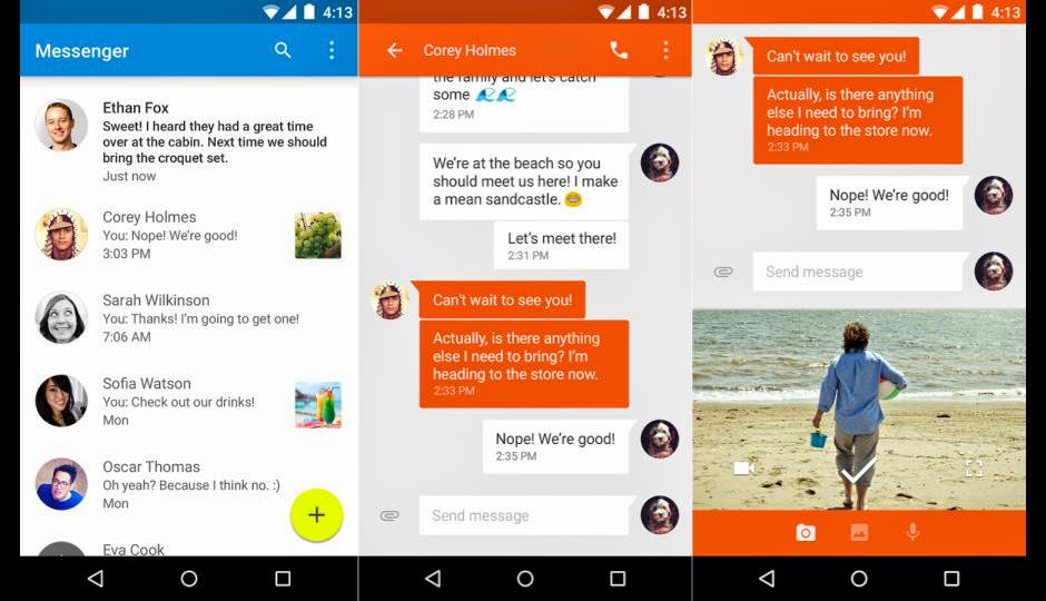 Google Releases Messenger for Android, Google launches Messenger app, Download Google messenger, features of google messenger, free download Google Messenger, hack Google messenger accounts, Messenger supports devices running Android 4.1, Jelly Bean