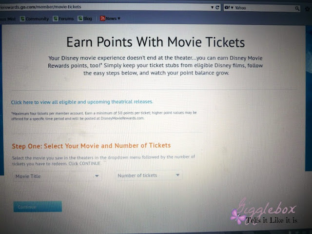 earning Disney Movie Rewards points by seeing Disney movies at the theater, Disney movie ticket stubs can earn you more Disney magic,