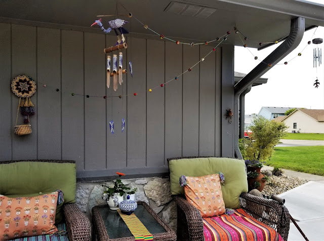 Make the felted-wool garland from my boho patio - garland front view www.BoHoHome.com @bohosusan