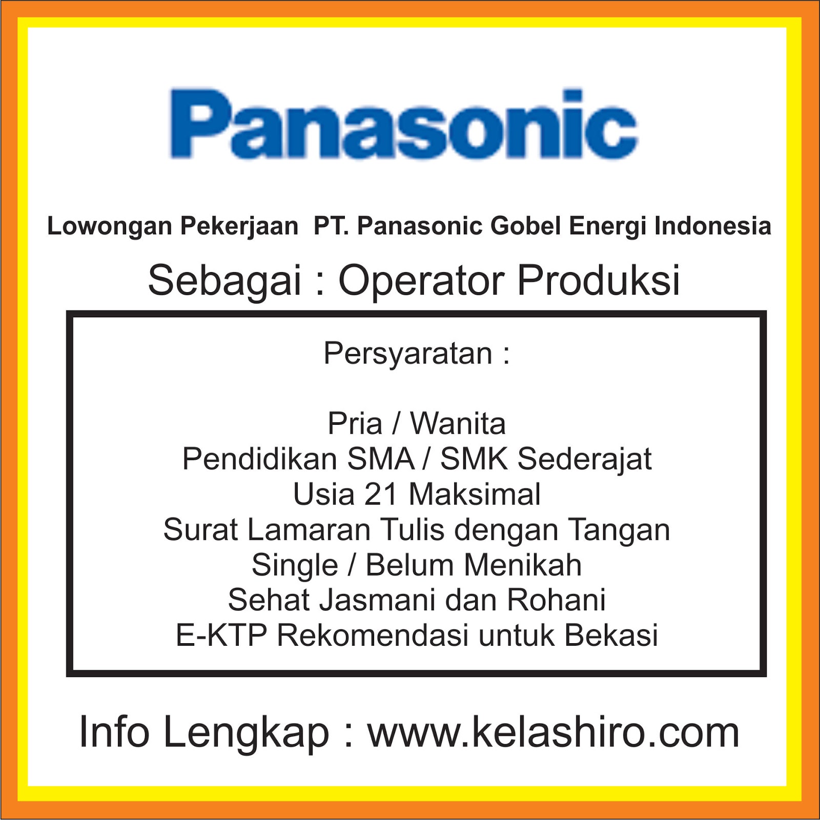 Alamat Pt Panasonic Gobel Energy Indonesia - Berbagai Alamat