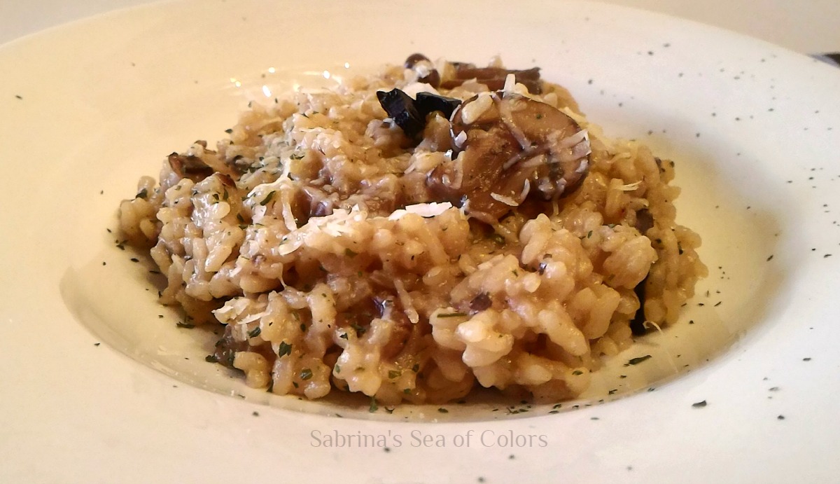 Risotto de hongos portobello y ajo negro Sabrina´s Sea of Colors