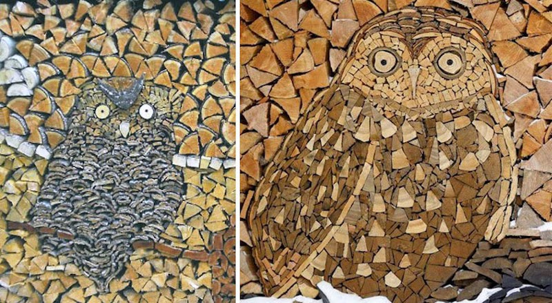 A Hoot Log Pile - These People Turned Log Piling Into An Art Form