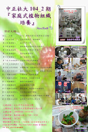 台北市中正社大104_2期-家庭式植物組織培養課程招生海報