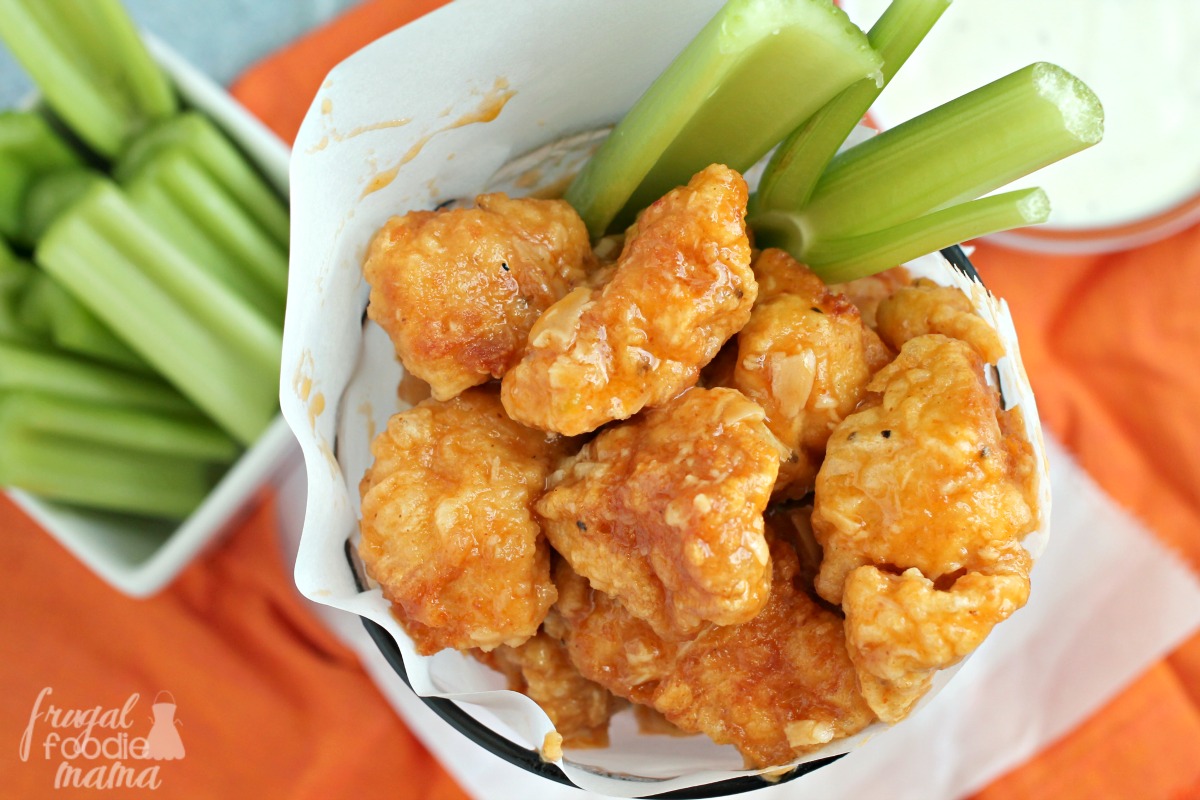 Frugal Foodie Mama Roasted Garlic Boneless Buffalo Wings