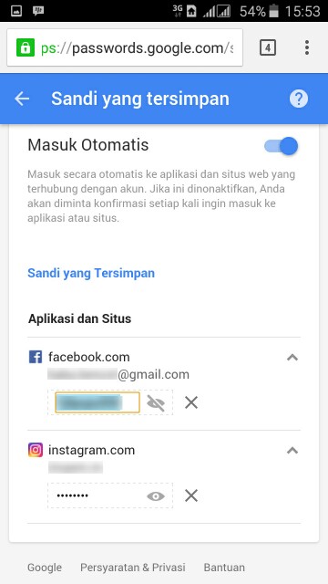 Melihat password Melihat password