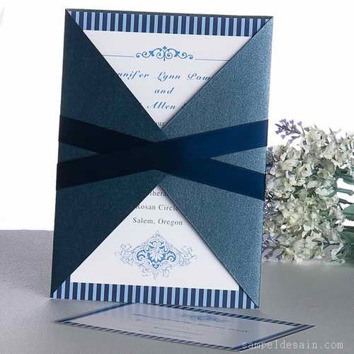 Desain Undangan Pernikahan Warna Biru