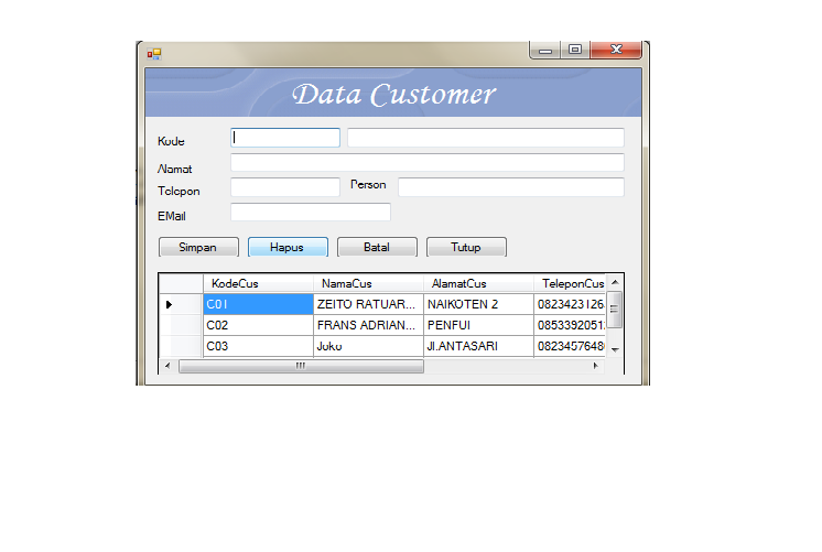 Form data files. Form data files