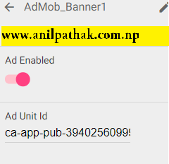 admob ad codes in kodular