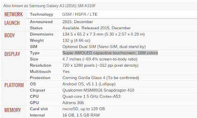spesifikasi samsung galaxy A3 spesifikasi samsung galaxy A3