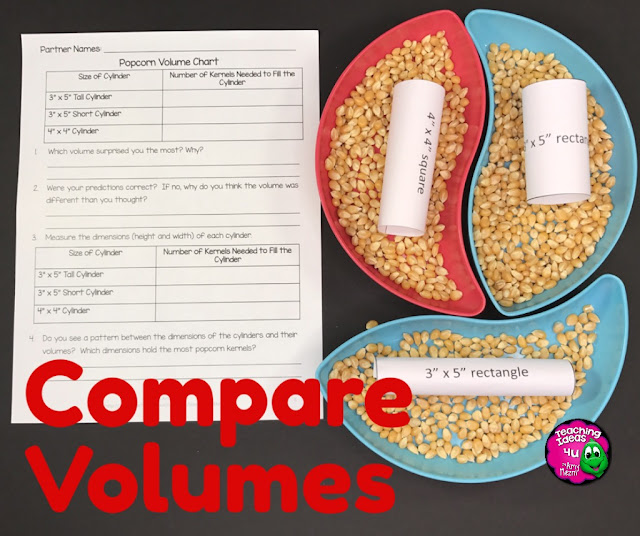 Using popcorn to teach about volume - free download!