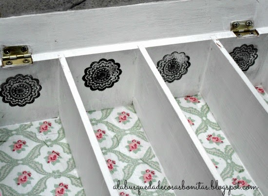 Caja con transfer y decoupage para Celia