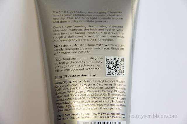 Own Rejuvenating Cleanser ingredients
