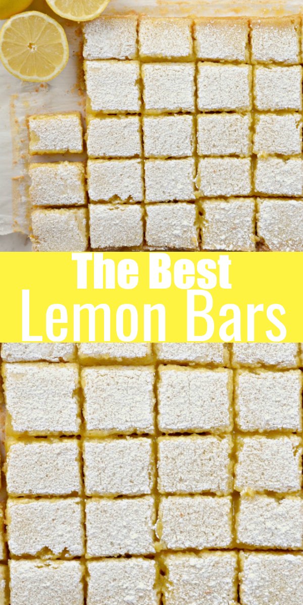 The Best Lemon Bar recipe with a almond shortbread cookie crust are a family favorite easy dessert. Great lemon dessert for Easter from Serena Bakes Simply From Scratch.