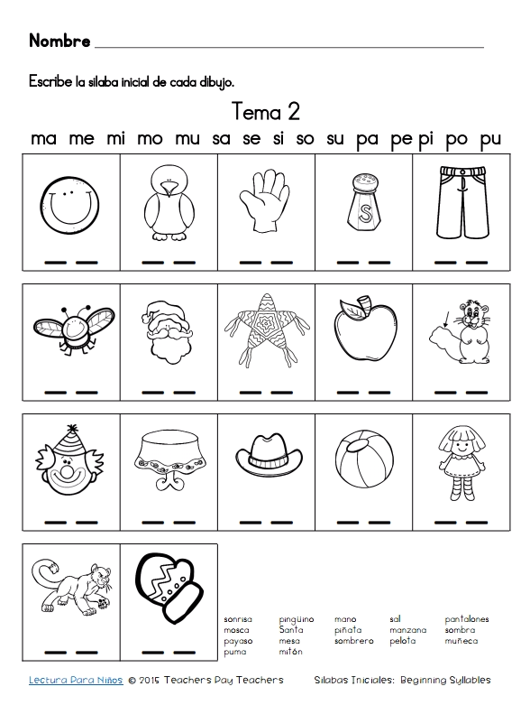 Mommy Maestra Free Download Initial Syllables In Spanish