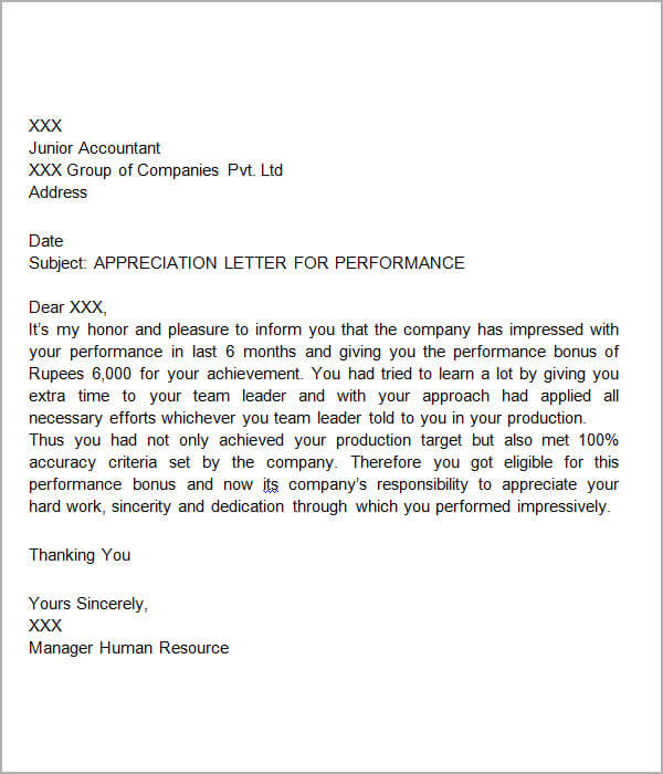 Examples Of Letters Of Appreciation Examples Of Letters Of Appreciation