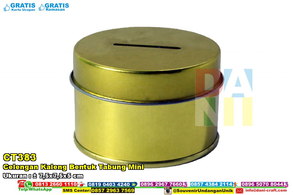 Celengan Kaleng Bentuk Tabung Mini Souvenir Pernikahan
