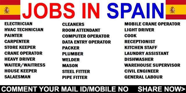URGENT JOB OPENINGS IN SPAIN -APPLY NOW