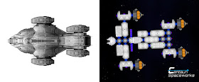 side by side comparison of the original Raza from the tv show and the Raza constructed in Space Agency