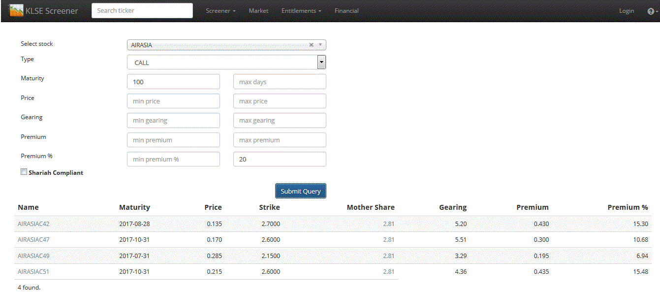 Time real klse screener KLSE