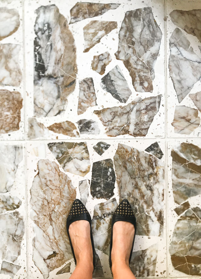 Love these agglomerate granite floor tiles! Love these agglomerate granite floor tiles!