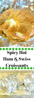 Food to Go:  Spicy Hot Ham & Swiss Croissants - Steamy hot sandwiches fresh from the oven that are so mouthwatering, and travel like a dream! Slice of Southern