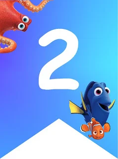 Banderines con Nemo y Dory, con Números.