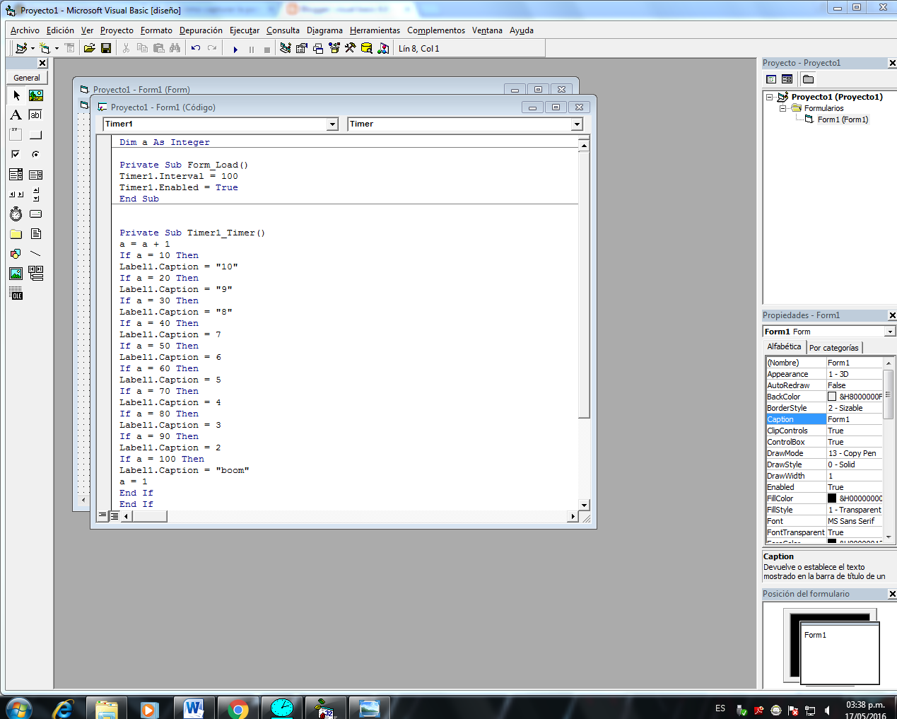 herramienta de visual basic 6.0 TIMER