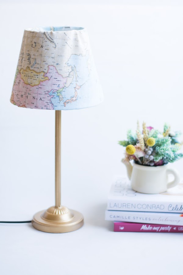 Lámpara de tela mapas