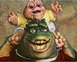Baby e Dino da série 'A Família Dinossauro' - Anos 90