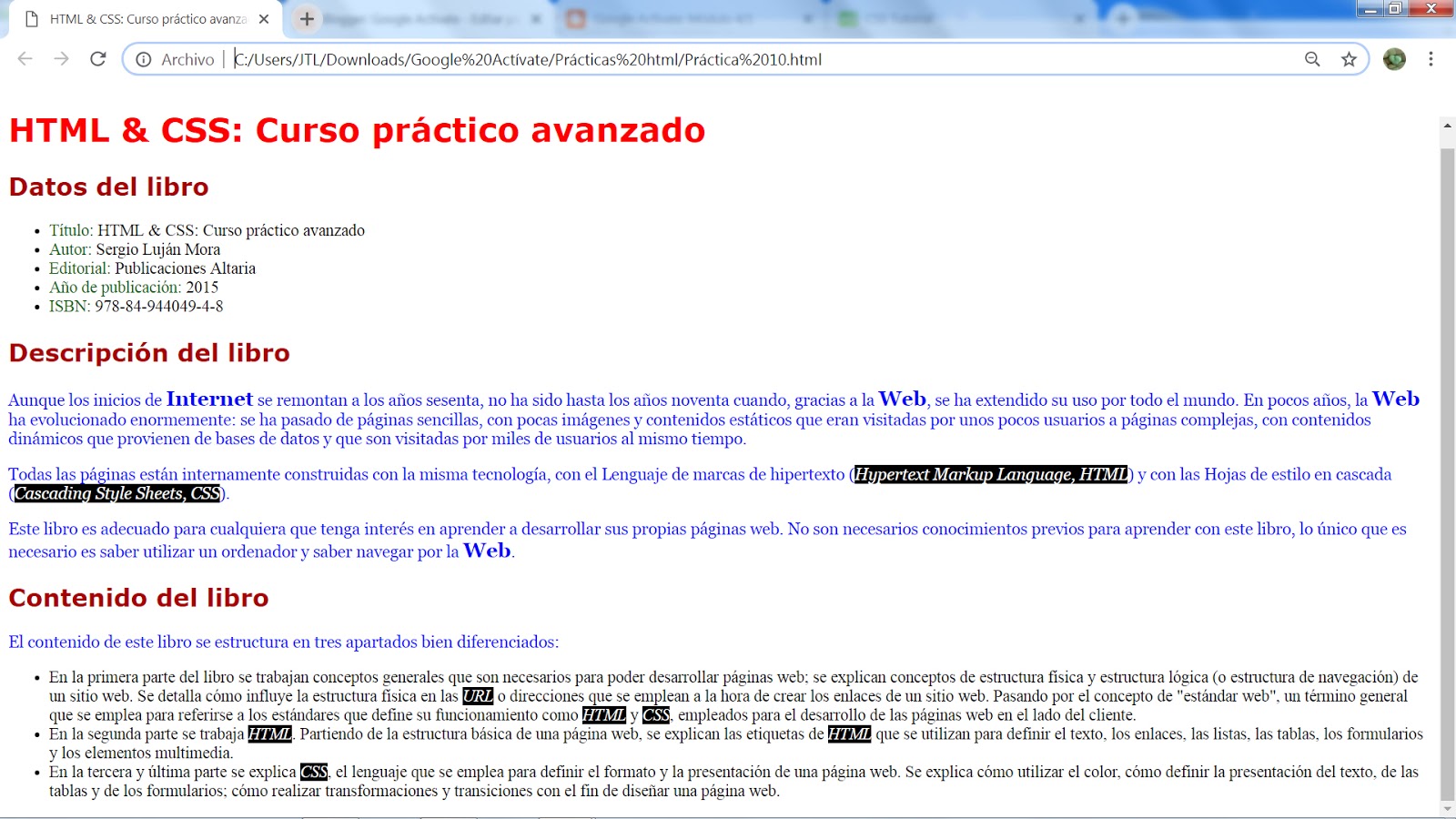 01 Desarrollo Web 1 y 2 / HTML-CSS: Módulo 1 / 2ª parte