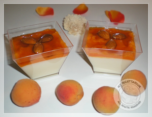 Biancomangiare con confettura di albicocche e miele di arancio