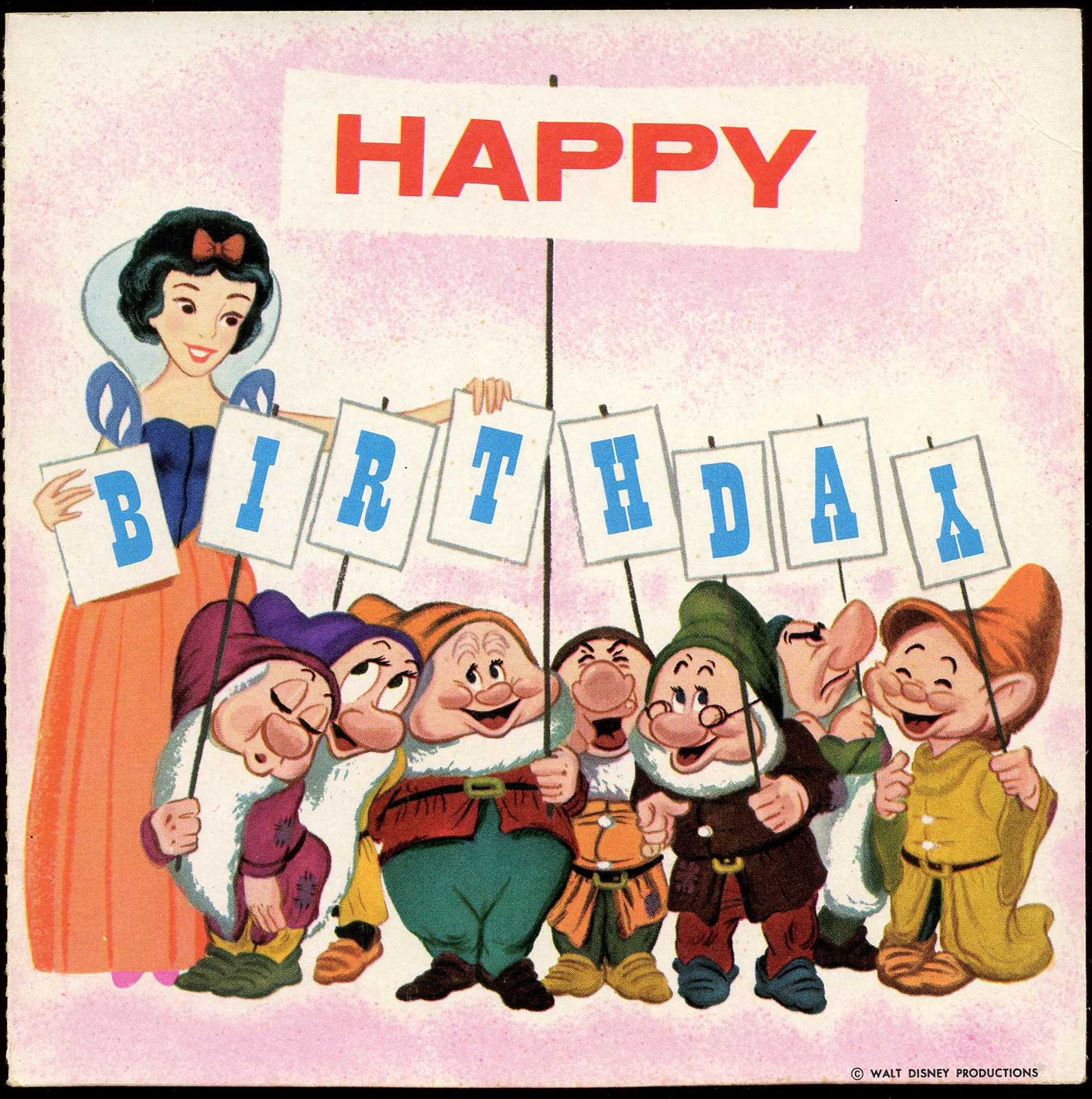 Filmic Light - Snow White Archive: 1964 Snow White Birthday Card with