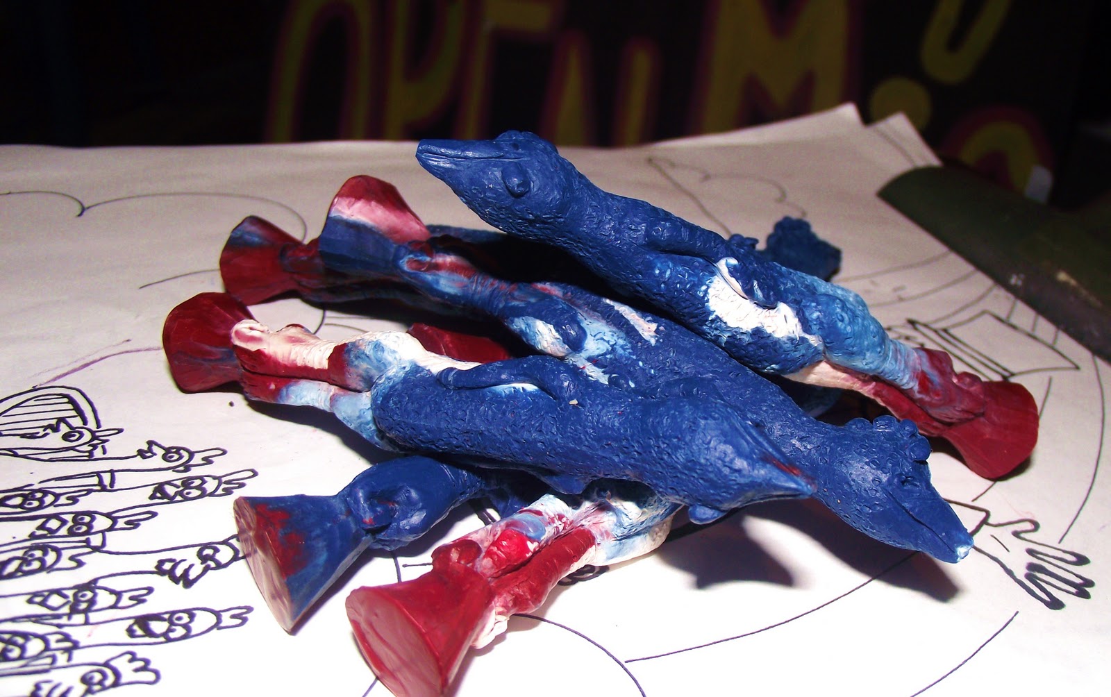 Golden age of Dizmal i discovered how to make RED WHITE & BLUE crayons