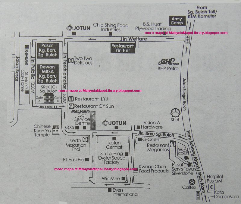 Malaysia Maps Library: Map of Pekan Sungai Buloh