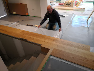tarima de roble Parquet pegado sobre elastilon