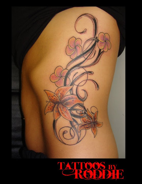 flower scroll tattoo