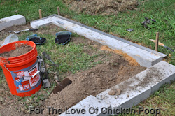 chicken coop building blocks poop perimeter around level