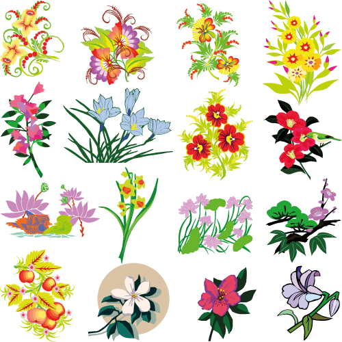 Flores variadas - Vector