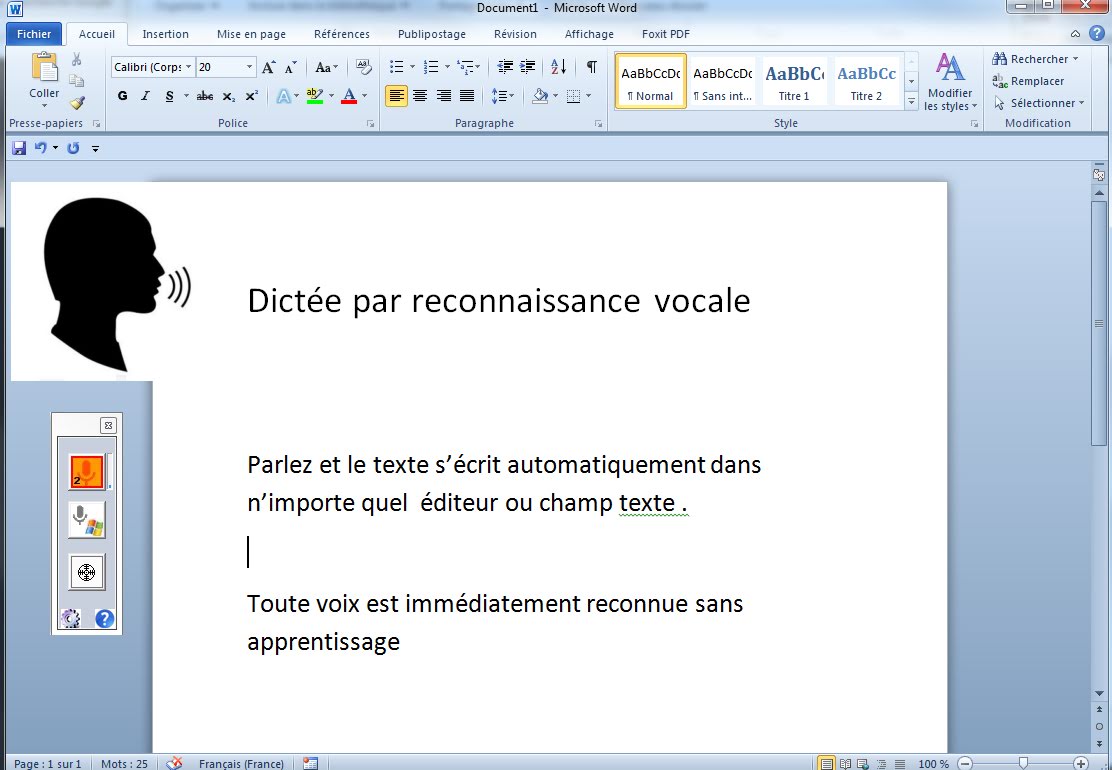 Logiciel pour dictee vocale gratuit
