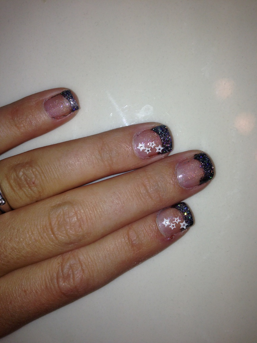 glamRuslooks Black Sparkle Nails