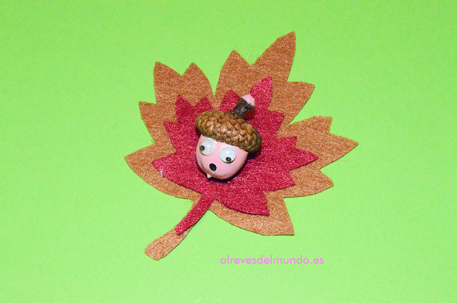 hoja otoño diadema bellota