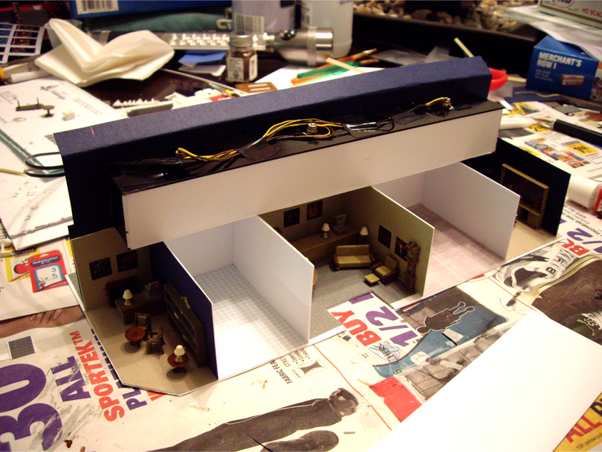 Interior scene structure made of styrene for a Merchant’s Row 1 kit